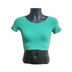 Small Teal Scoop Neck Halter Top